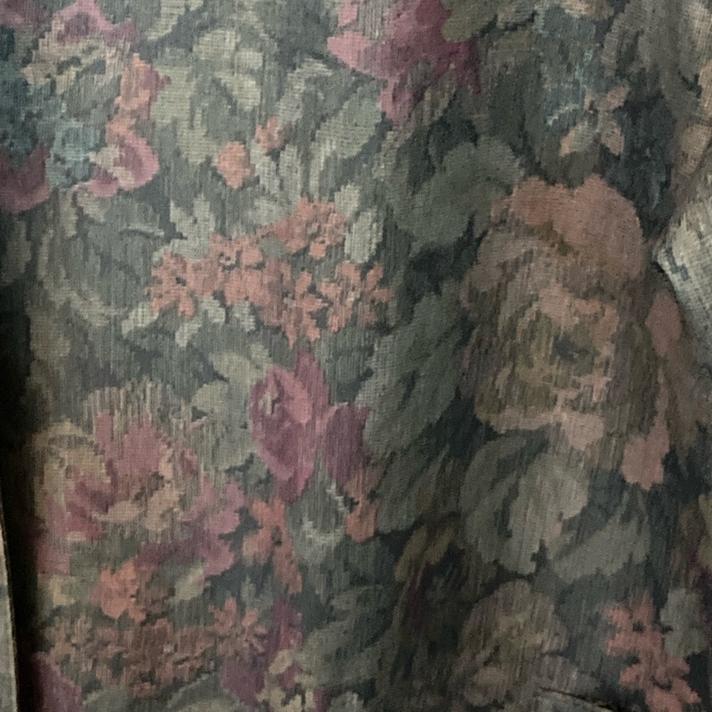 London Fog Vintage (90s) Floral Trench Coat Muted Rose Gray Size 10P USA made! - Picture 7 of 8